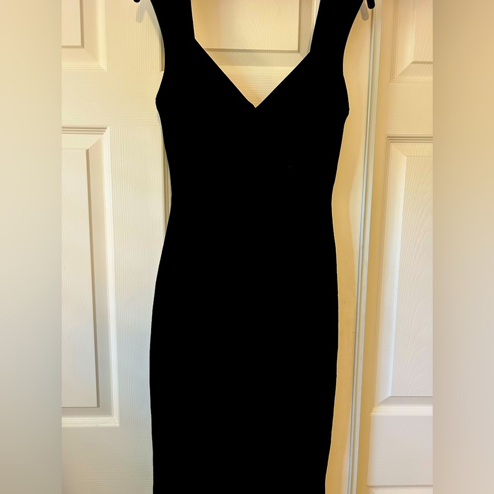 HERVE LEGER - Black Bateau Dress. Knee length 
Size Medium